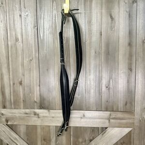 Italian Accordion Straps Black Leather Padded Adjustable Vintage Style